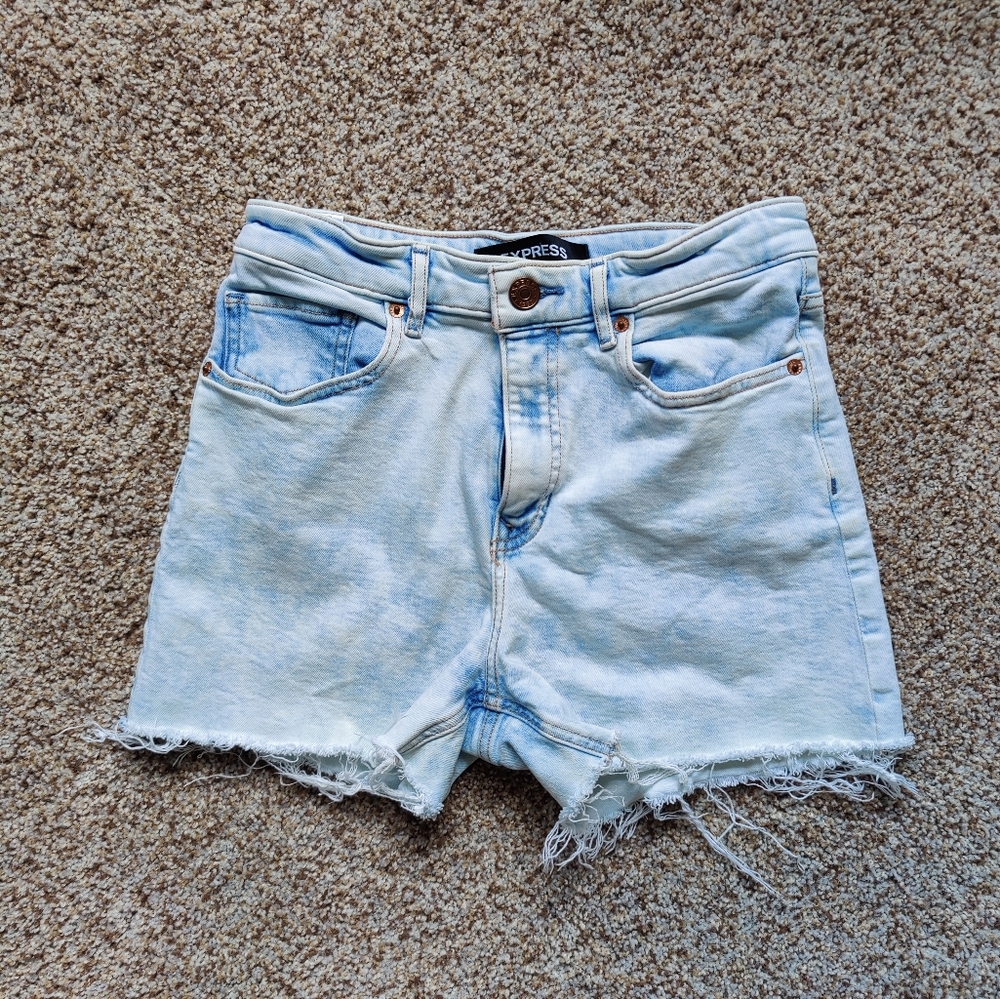Express midi jean shorts